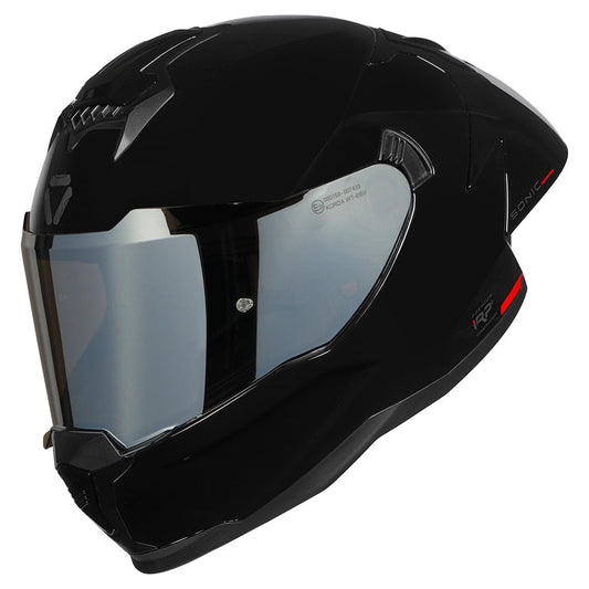 KORDA SONIC GP SOLID GLOSS BLACK HELMET