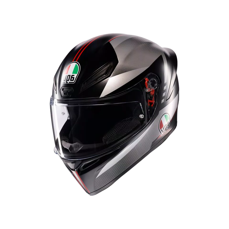 AGV K1 S LAP MATT BLACK/GREY/RED  DOT(E2206)