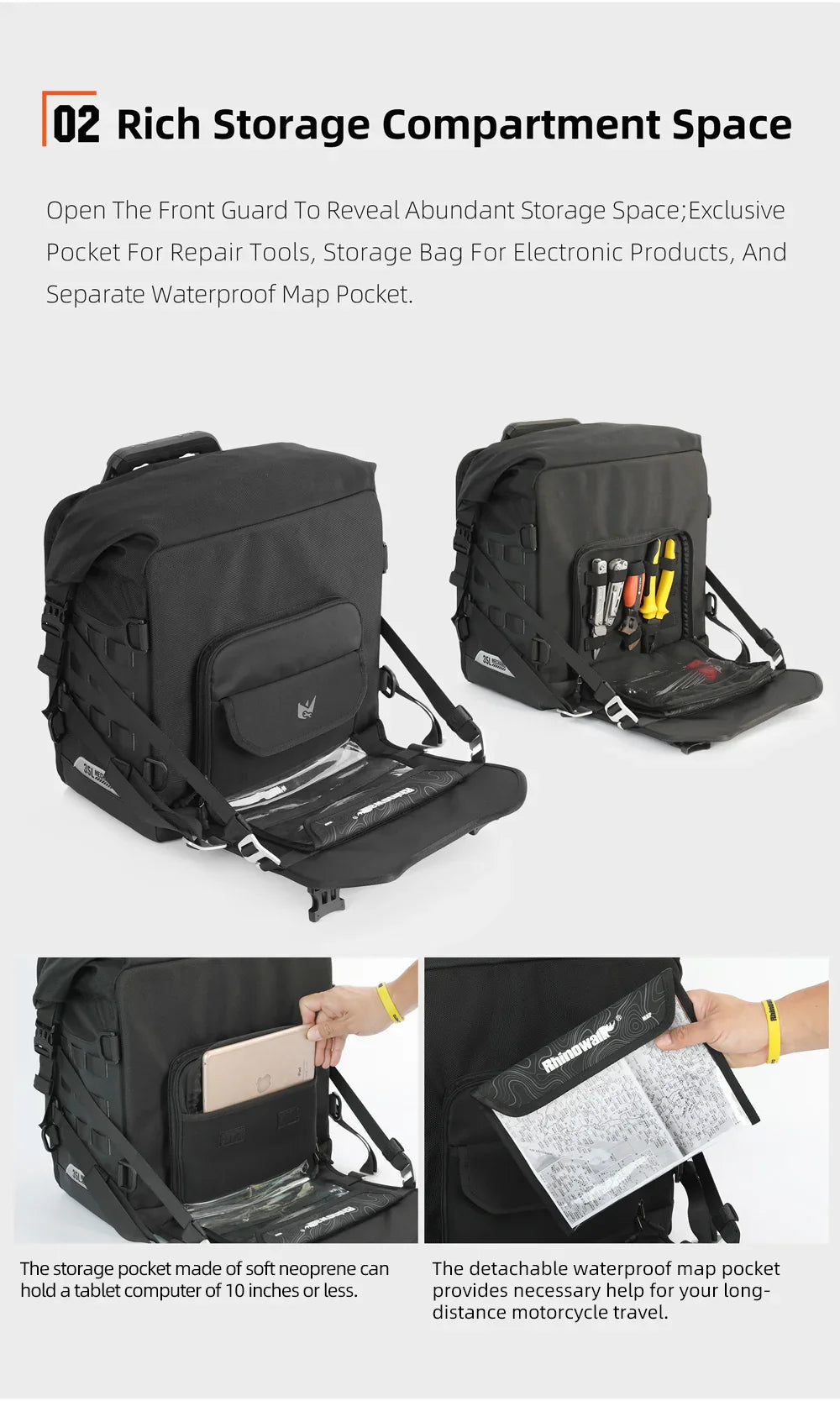 RHINOWALK 35L QUICK RELEASE SIDE PANNIER BAGS