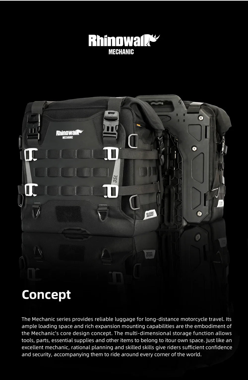 RHINOWALK 35L QUICK RELEASE SIDE PANNIER BAGS