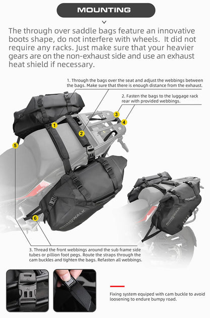 RHINOWALK RACKLESS WATERPROOF PANNIER BAGS – 18L/28L/48L PAIR