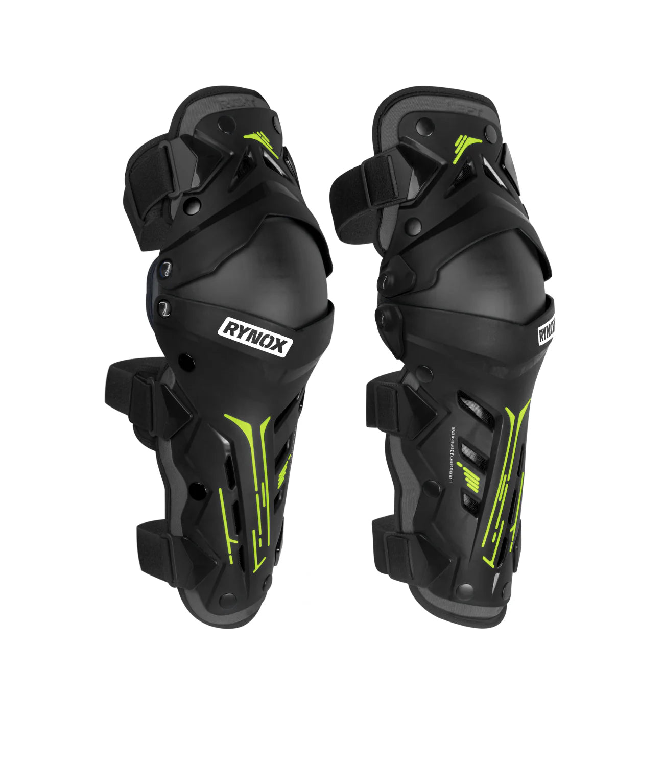 RYNOX BASTION BIONIC KNEE GUARDS – BLACK / HI-VIZ GREEN