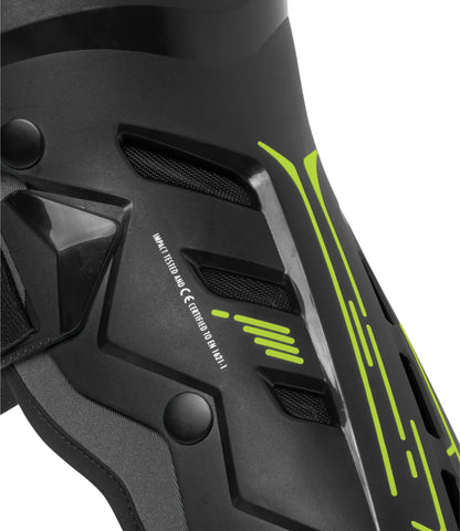 RYNOX BASTION BIONIC KNEE GUARDS – BLACK / HI-VIZ GREEN
