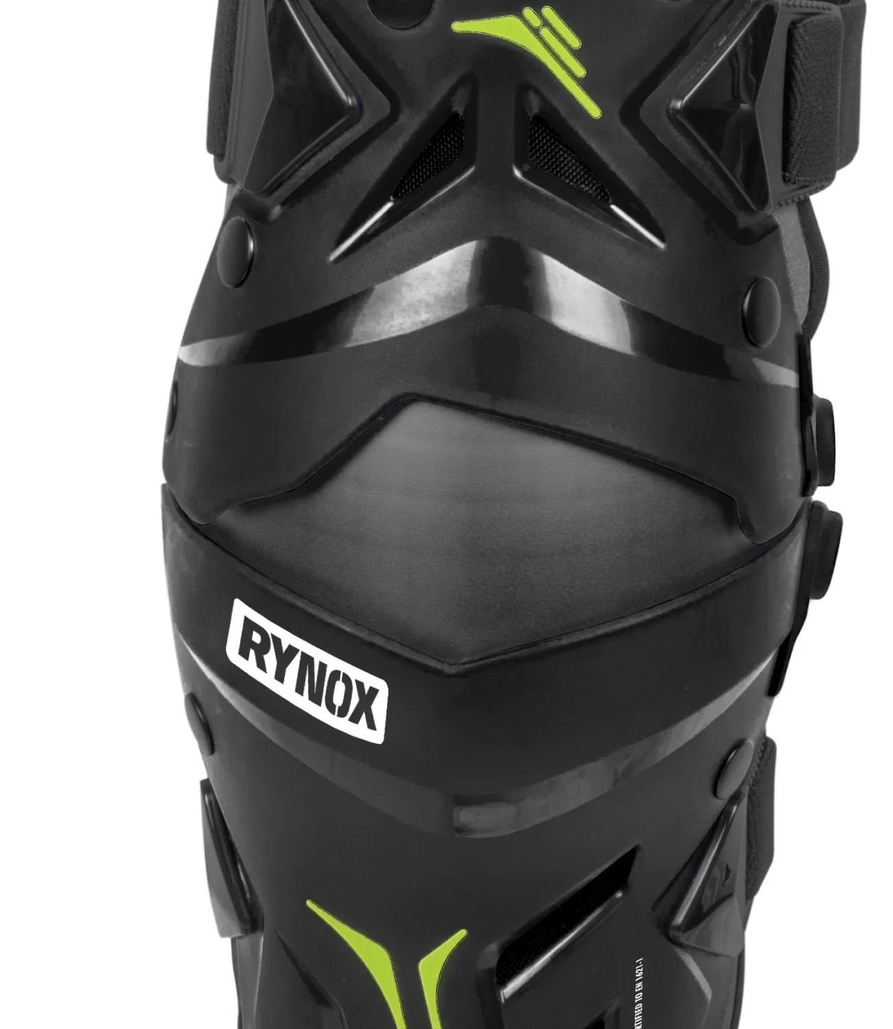RYNOX BASTION BIONIC KNEE GUARDS – BLACK / HI-VIZ GREEN