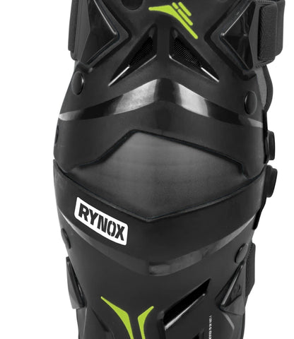 RYNOX BASTION BIONIC KNEE GUARDS – BLACK / HI-VIZ GREEN