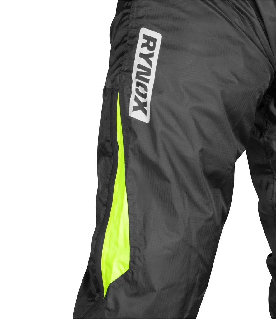 RYNOX H2GO PRO RAIN PANTS (BLACK HI-VIZ GREEN)