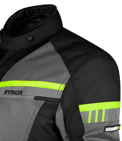 RYNOX STEALTH AIR PRO JACKET-BLACK HI-VIZ GREEN