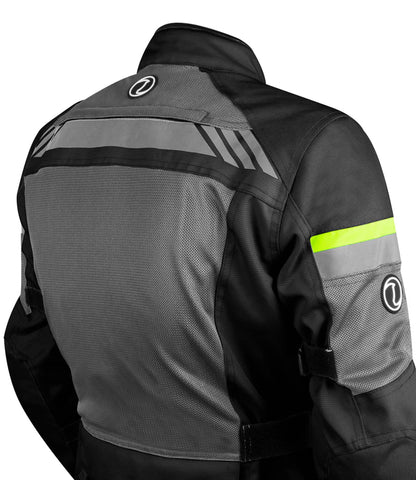 RYNOX STEALTH AIR PRO JACKET-BLACK HI-VIZ GREEN