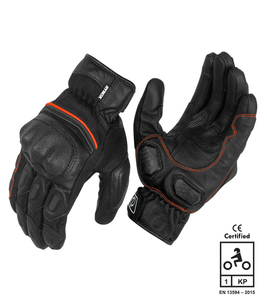 RYNOX TORNADO PRO 3 GLOVES – BLACK / ORANGE