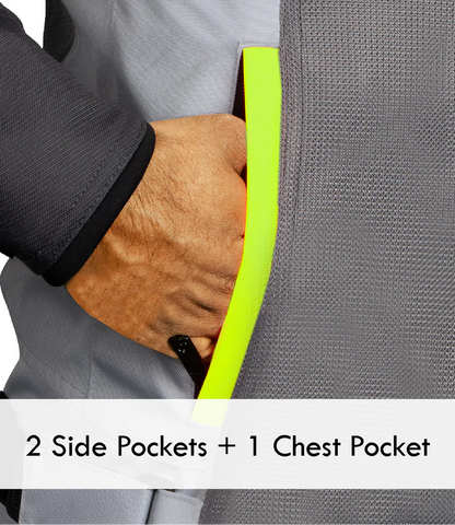 YNOX AIR GT 4 JACKET - GREY HI-VIZ GREEN
