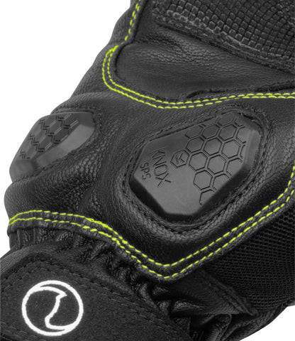 RYNOX TORNADO PRO 3 GLOVES – BLACK / HI-VIZ GREEN