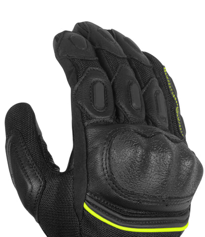 RYNOX TORNADO PRO 3 GLOVES – BLACK / HI-VIZ GREEN