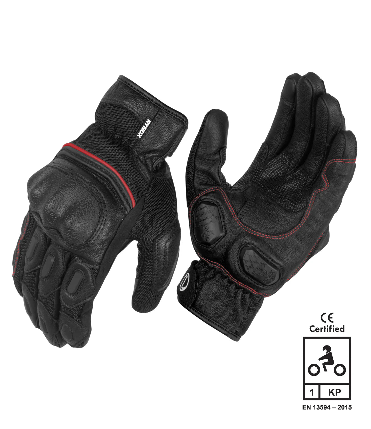RYNOX TORNADO PRO 3 GLOVES – BLACK / RED