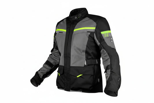 RYNOX STEALTH AIR PRO JACKET-BLACK HI-VIZ GREEN