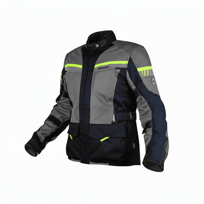 RYNOX STEALTH AIR PRO JACKET-BLUE HI-VIZ GREEN
