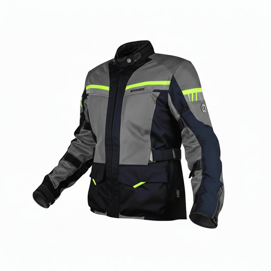 RYNOX STEALTH AIR PRO JACKET-BLUE HI-VIZ GREEN