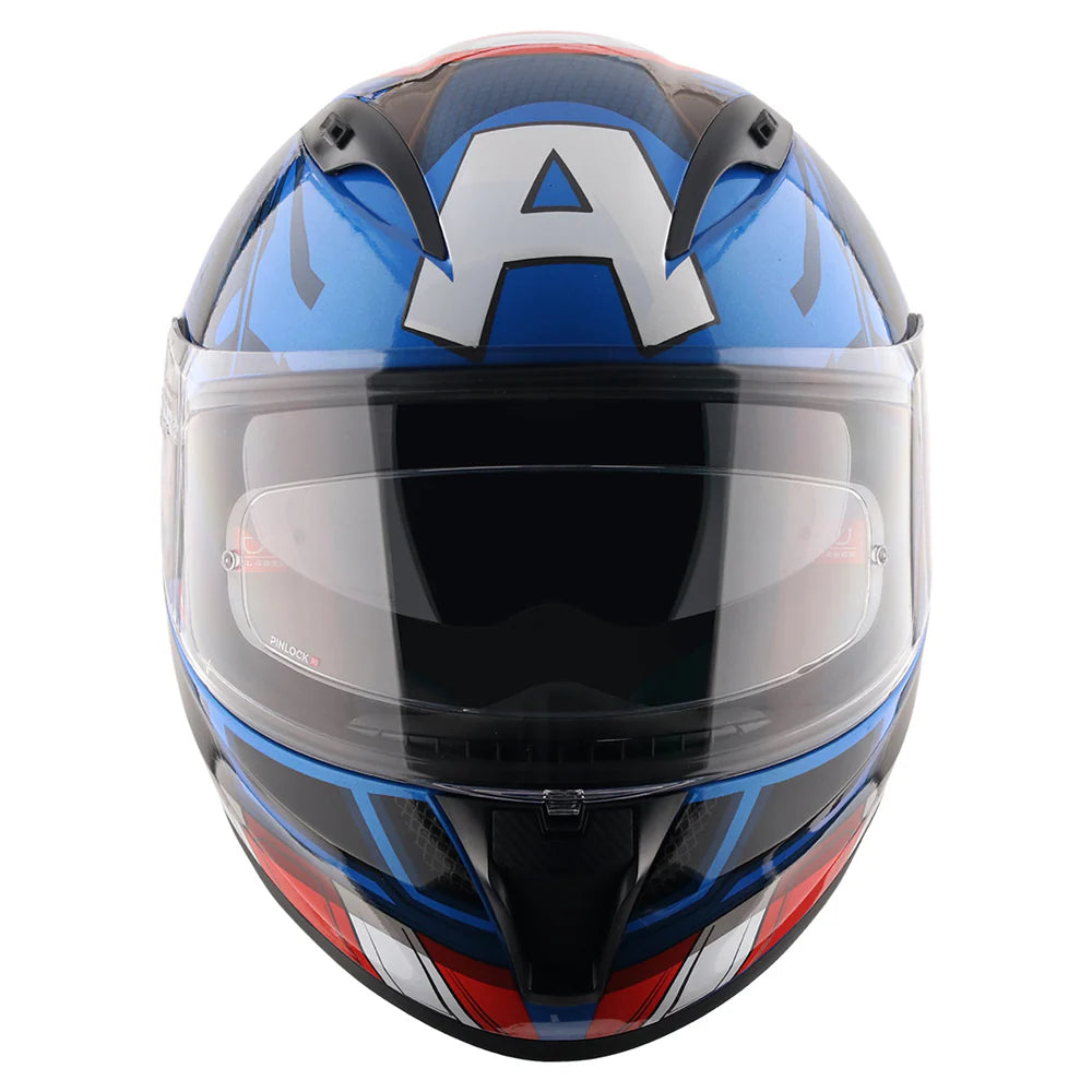 AXOR STREET MARVEL CAPTAIN AMERICA HELMET BLUE RED WHITE – BikeFormers