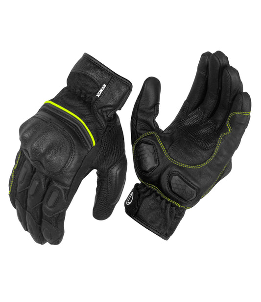 RYNOX TORNADO PRO 3 GLOVES – BLACK / HI-VIZ GREEN