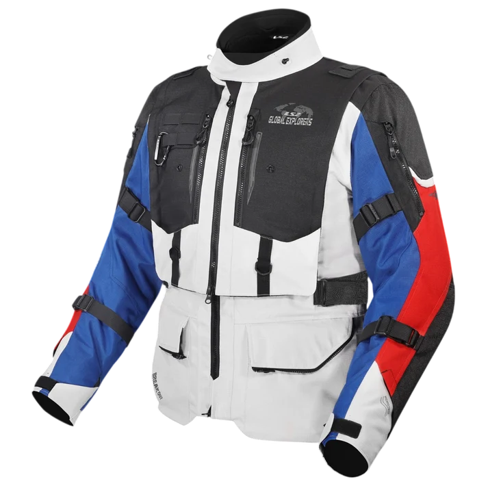 LS2 BREAKOUT MAN JACKET GREY-BLUE-RED (AA CERTIFIED)