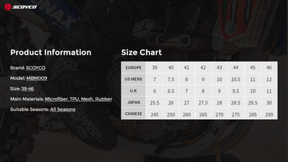 SCOYCO MBM009 ALL-WEATHER MOTORCYCLE BOOTS WHITE/GREY