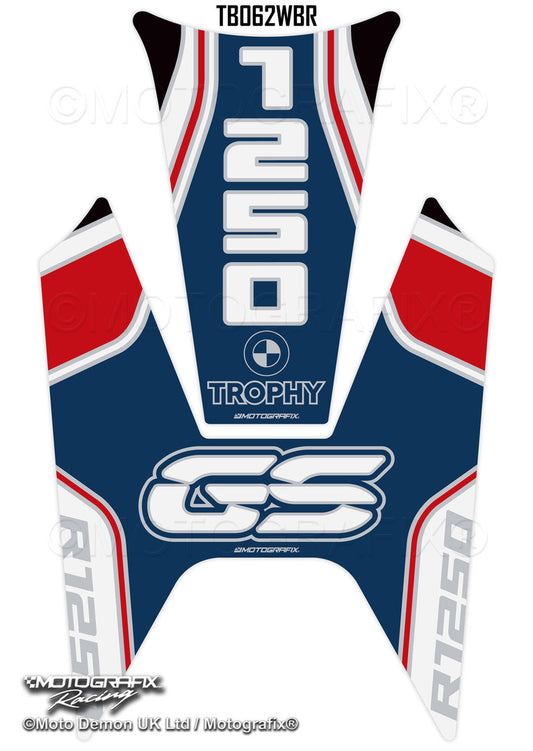 MOTOGRAFIX BMW R1250GS TROPHY 2022-2023 MOTORCYCLE TANK PAD PROTECTOR 3D GEL – TB062WBR