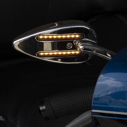 CUSTOM DYNAMICS UNIVERSAL 4-WIRE MOTORCYCLE LED MIRROR WITH RUN/BRAKE/TURN SIGNAL