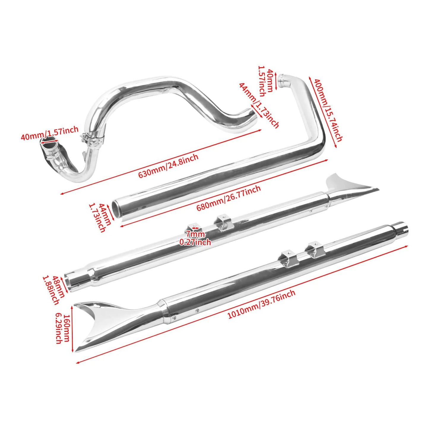 HARLEY-DAVIDSON FISHTAIL EXHAUST FOR TWIN CAM SOFTAIL MODELS