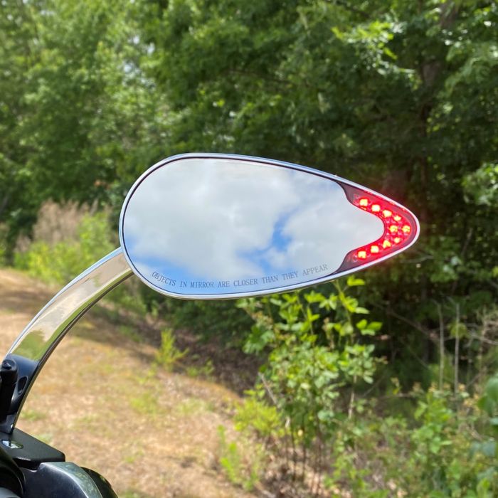 CUSTOM DYNAMICS UNIVERSAL 4-WIRE MOTORCYCLE LED MIRROR WITH RUN/BRAKE/TURN SIGNAL
