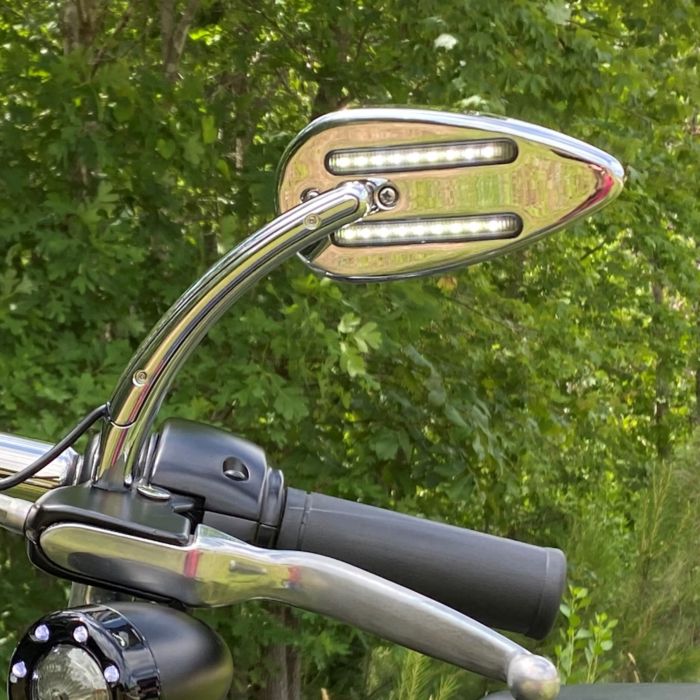 CUSTOM DYNAMICS UNIVERSAL 4-WIRE MOTORCYCLE LED MIRROR WITH RUN/BRAKE/TURN SIGNAL