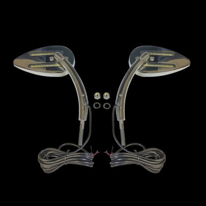CUSTOM DYNAMICS UNIVERSAL 4-WIRE MOTORCYCLE LED MIRROR WITH RUN/BRAKE/TURN SIGNAL