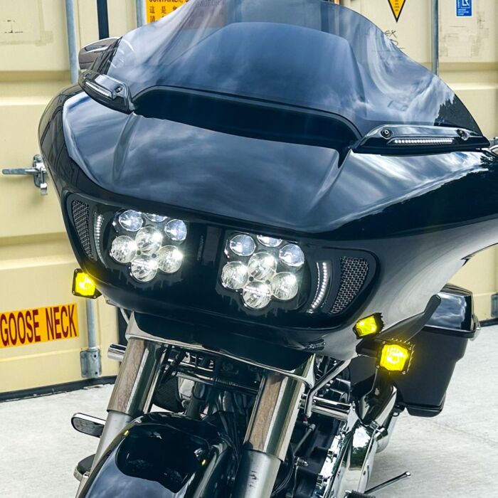 CUSTOM DYNAMICS – SHARK DEMON™ 2 PERFORMANCE LED HEADLIGHT KIT FOR ROAD GLIDE MOTORCYCLES