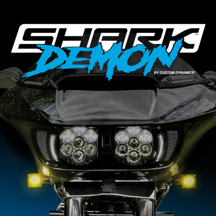 CUSTOM DYNAMICS – SHARK DEMON™ 2 PERFORMANCE LED HEADLIGHT KIT FOR ROAD GLIDE MOTORCYCLES