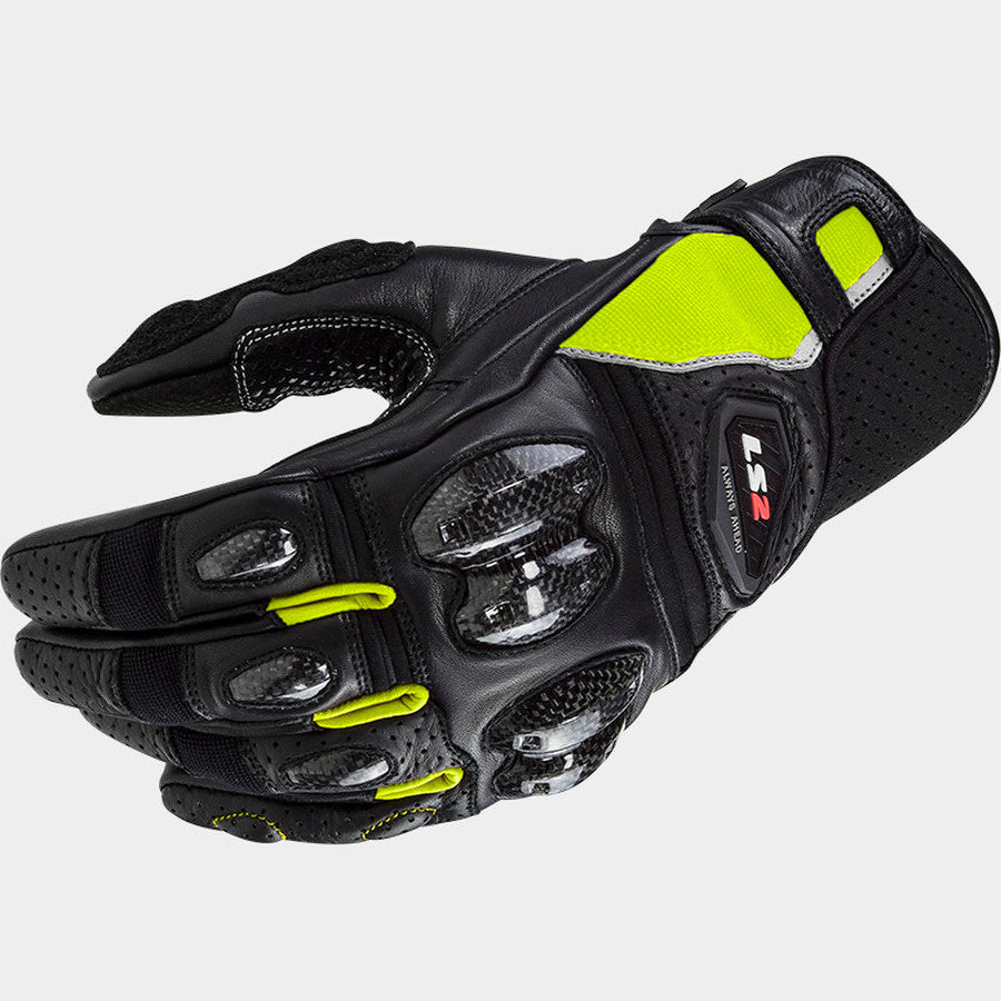 LS2 SPARK II LEATHER BLACK H-V YELLOW